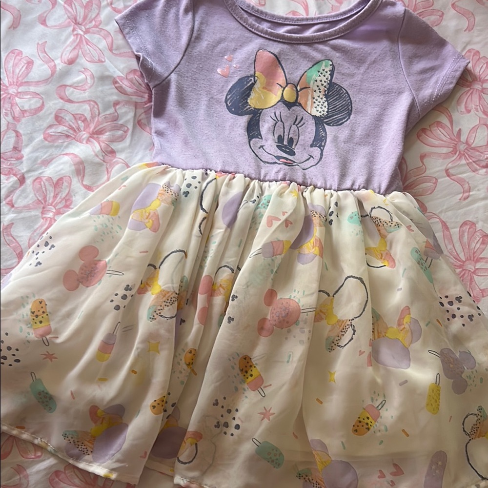 Disney Purple Sundress Short Sleeve Crew Neck